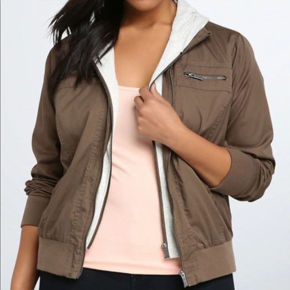 Torrid brown bomber jacket size 4